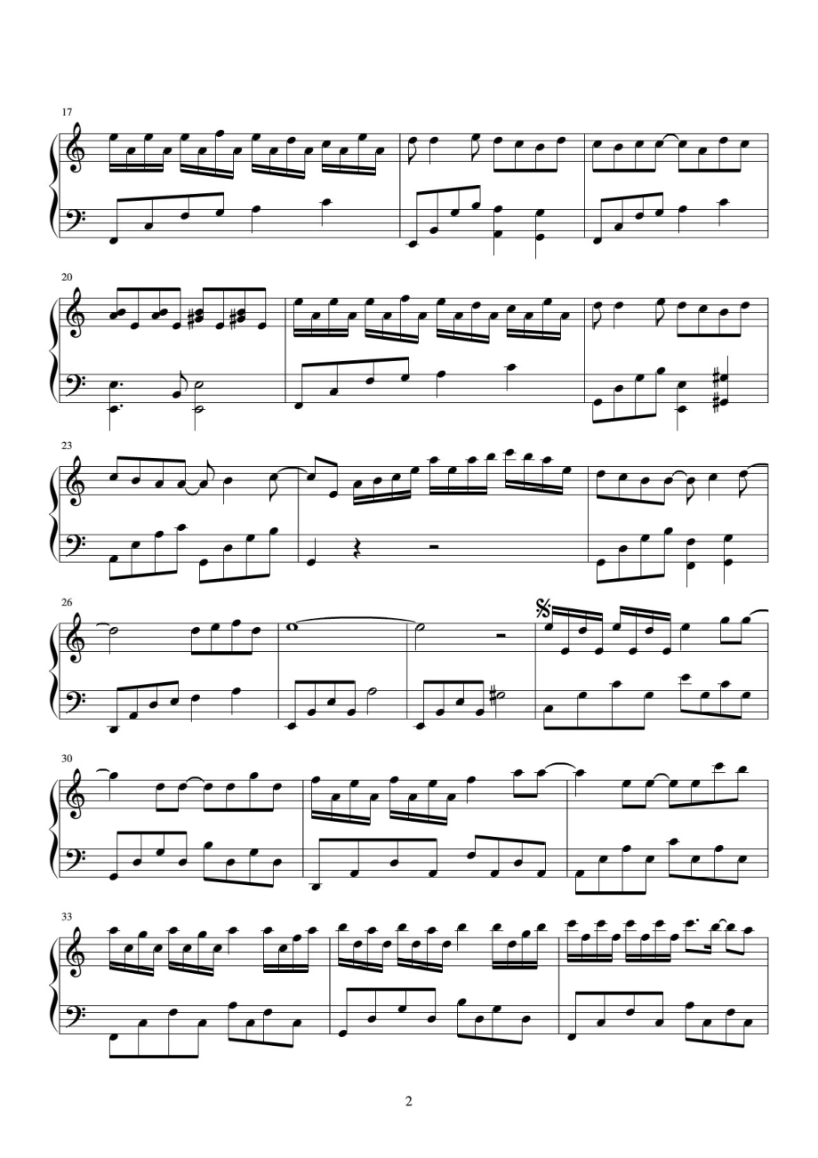 爱上一个不回家的人 钢琴谱 原版 正谱 五线谱 钢琴谱 声乐考级谱_第2页