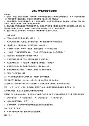 2022届安徽省怀远县联考中考语文全真模拟试卷(含答案解析）