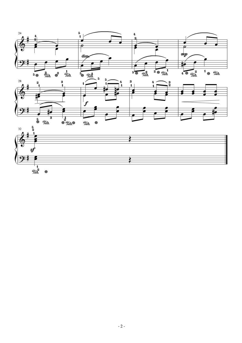 红莓花儿开 钢琴谱 原版 正谱 五线谱 钢琴谱 声乐考级谱_第2页