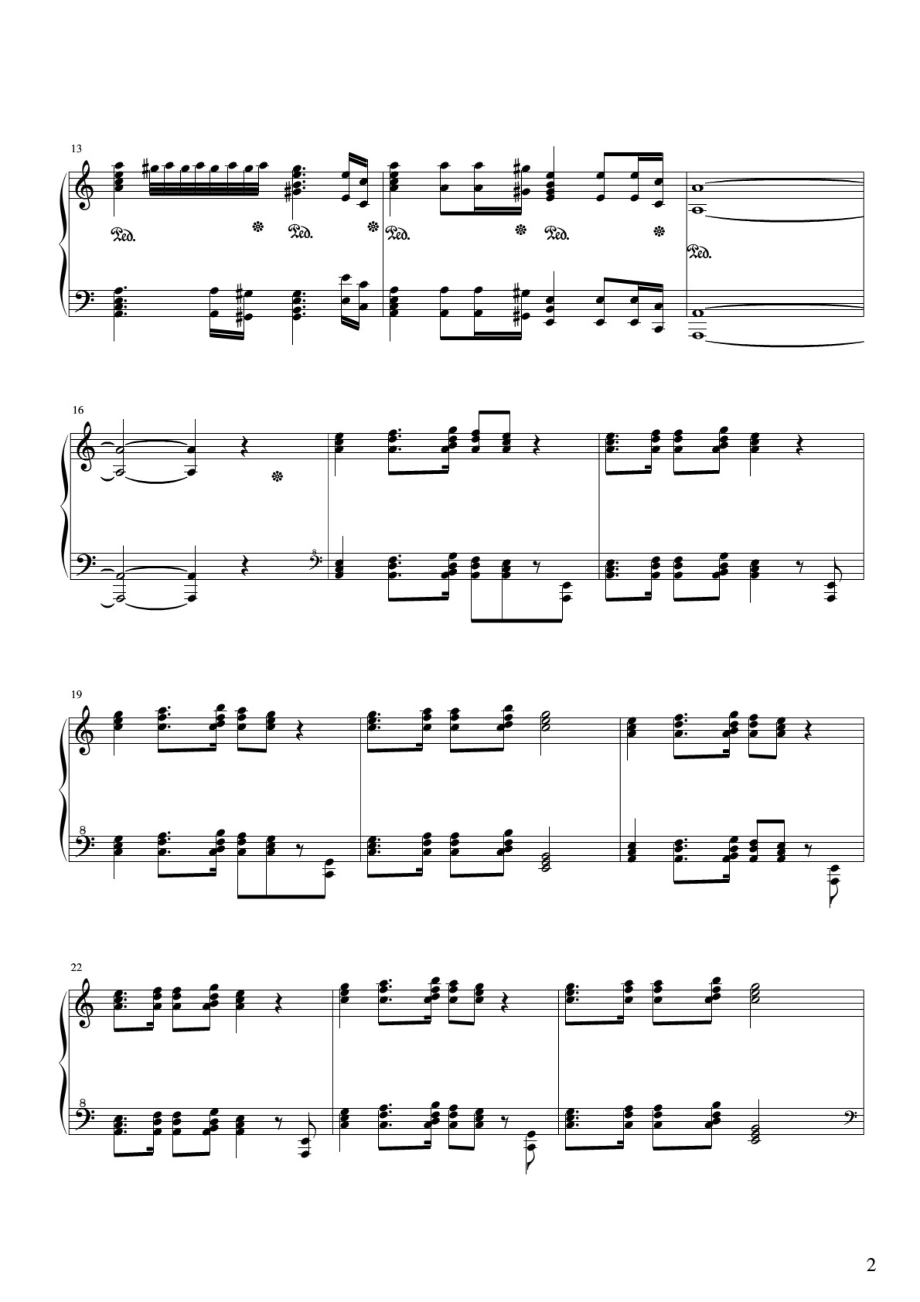 葛利格(Grieg) A小调钢琴变奏曲 原版 正谱 五线谱 钢琴谱 声乐考级谱_第2页