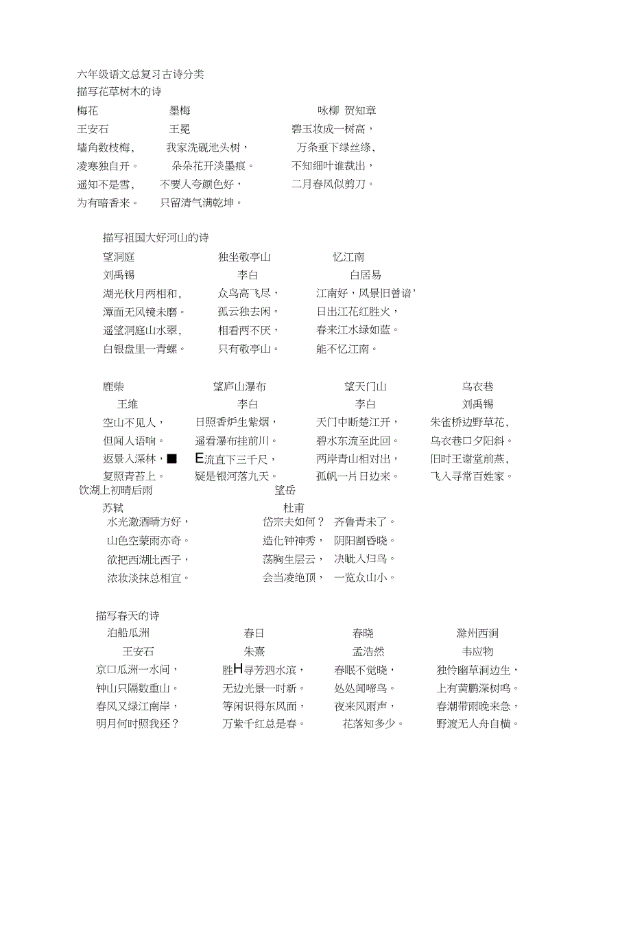 小升初语文总复习古诗、易错字、多音字及标点汇总_第1页