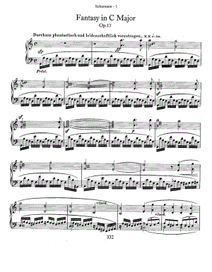 舒曼 C大调幻想曲 原版 正谱 五线谱 钢琴谱 声乐考级谱