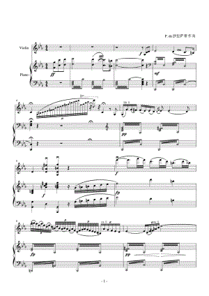 沙拉萨蒂-吉普赛之歌(小提琴 钢琴) 原版 正谱 五线谱 钢琴谱 声乐考级谱