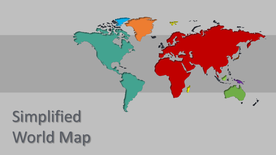 简约风英文可编辑可调色世界地图ppt模版课件_第2页