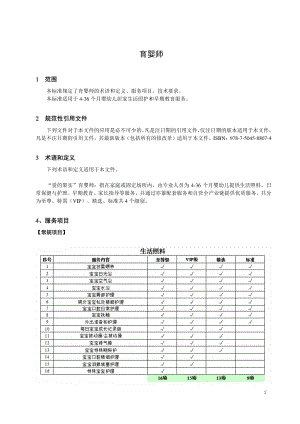 健康管理公司育婴师服务标准范例共4页