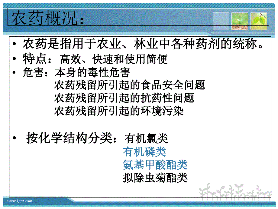 食品农药残留快速检测ppt课件_第3页