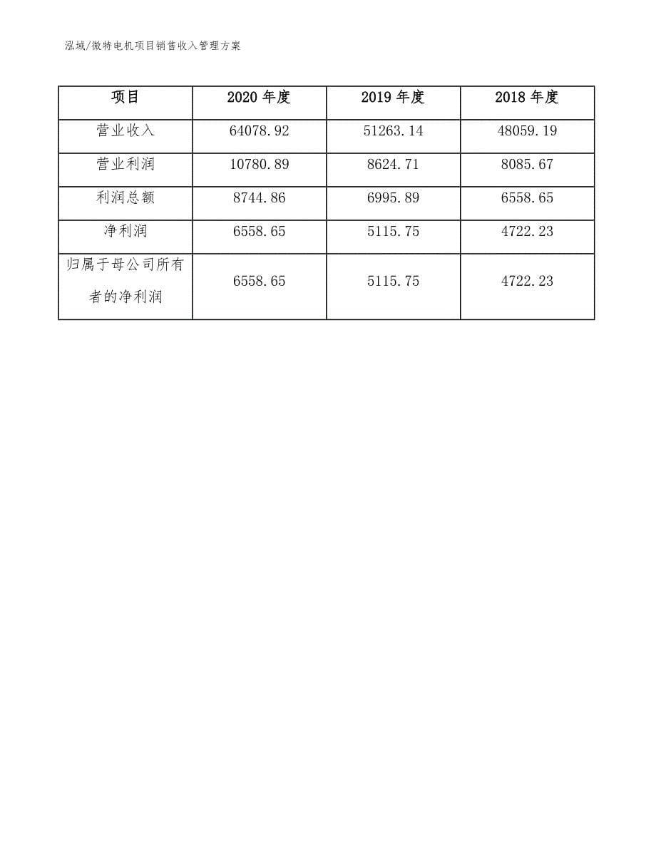 微特电机项目销售收入管理方案_第5页