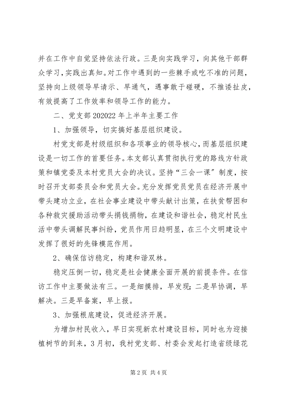 2022年行政村支部书记述职述廉_第2页