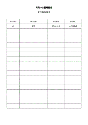 劳务中介管理程序-SR社会责任体系