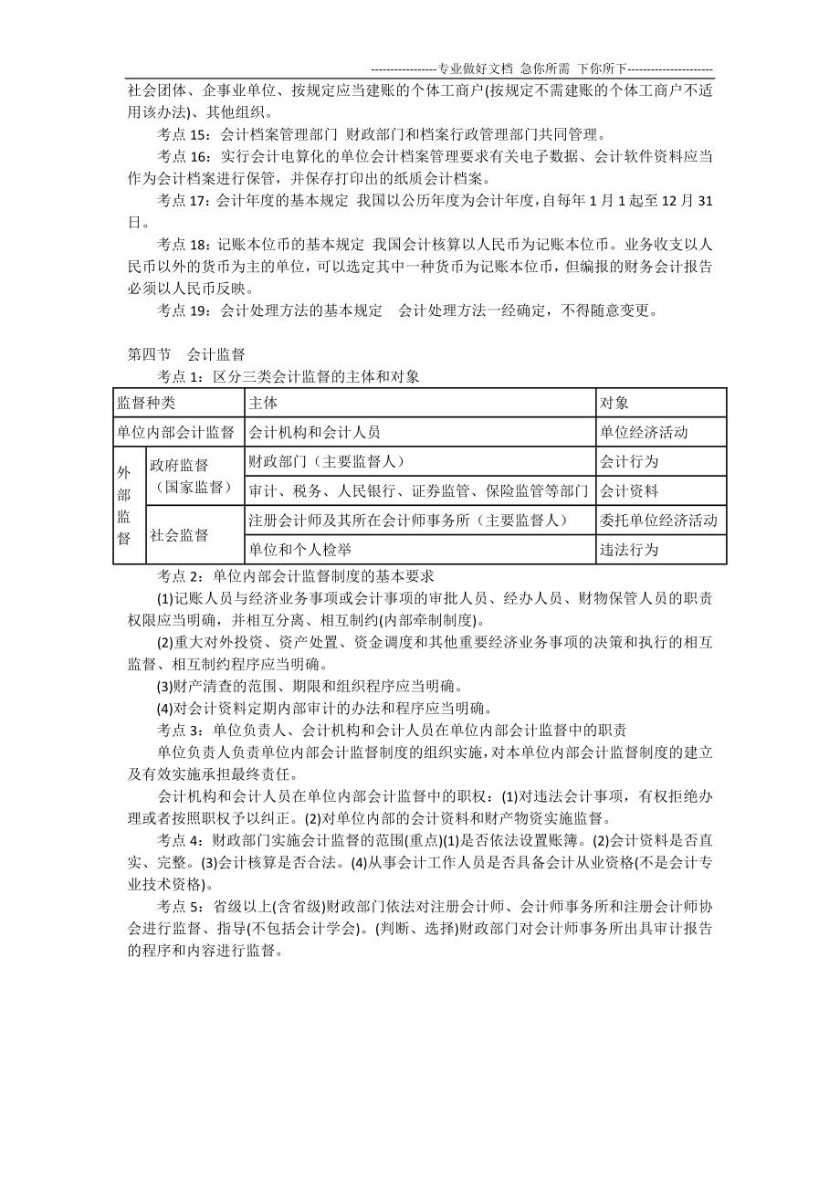 2013会计从业资格《财经法规》必背考点：第1-5章_第4页