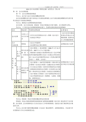 2013会计从业资格《财经法规》必背考点：第1-5章