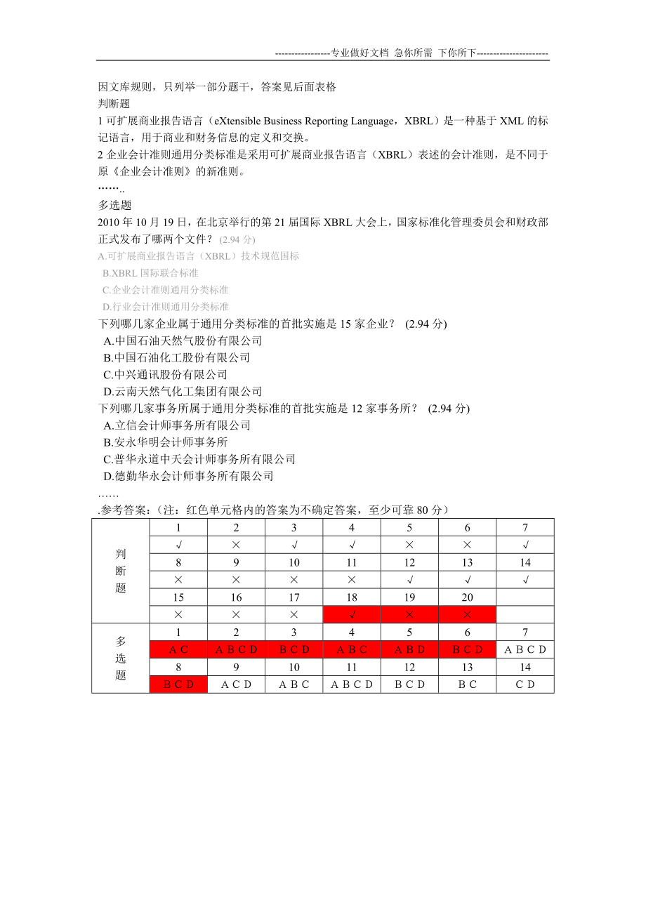 2013会计继续教育会计信息化管理试卷得分：82分_第1页