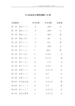 《小企业会计准则讲解》24讲