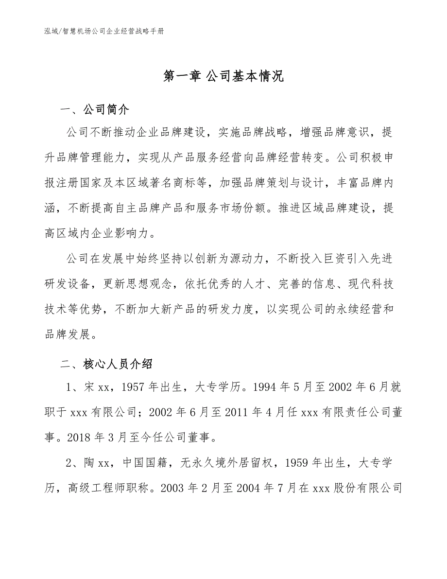 智慧机场公司企业经营战略手册【范文】_第4页