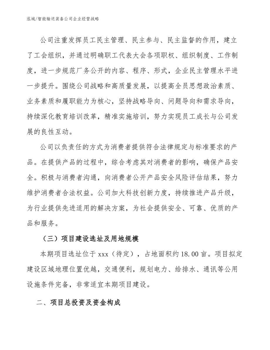 智能输送装备公司企业经营战略（参考）_第5页