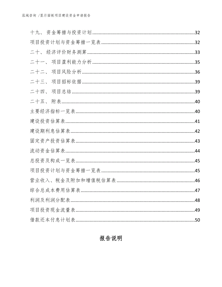 显示面板项目建设资金申请报告模板范本_第2页