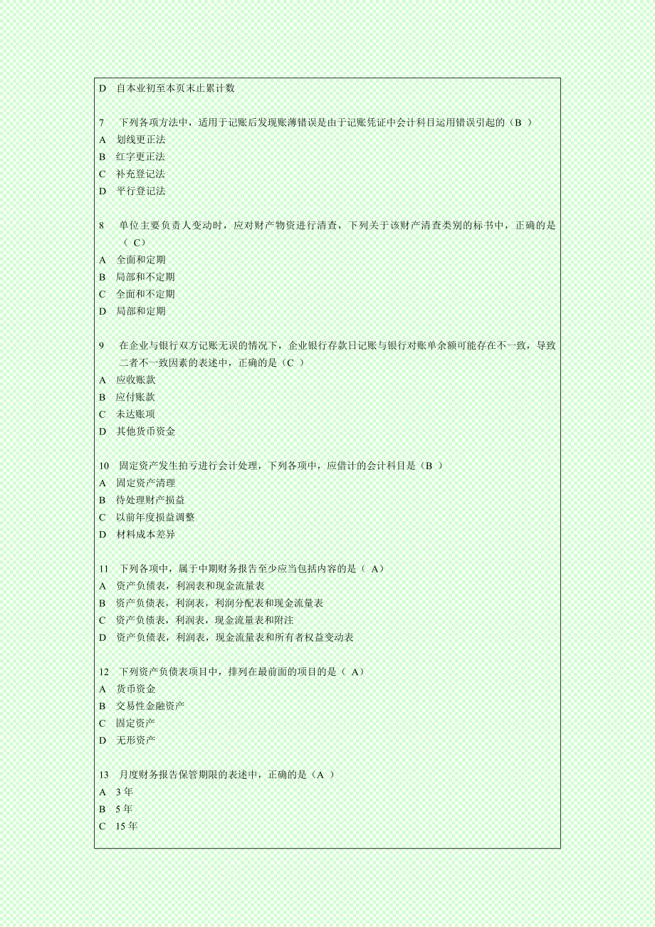 2015年会计基础考试题库_第2页