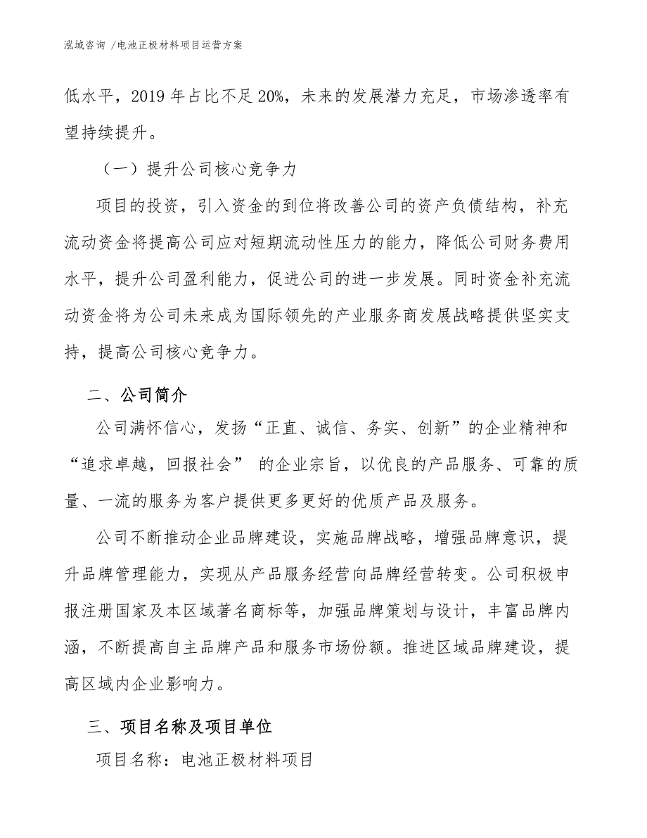 电池正极材料项目运营方案模板范文_第4页