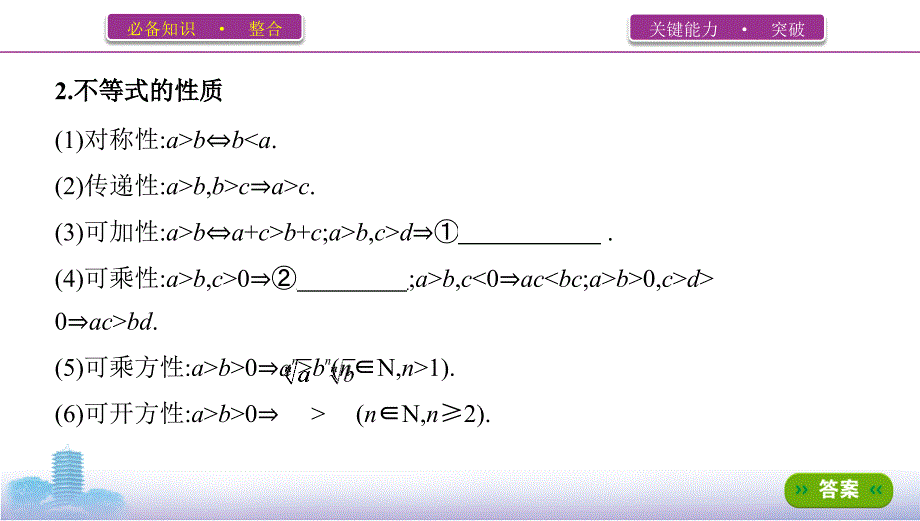 备战高考数学2022第三节　不等关系与一元二次不等式_第4页