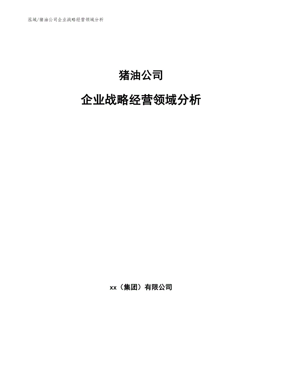 猪油公司企业战略经营领域分析【参考】_第1页