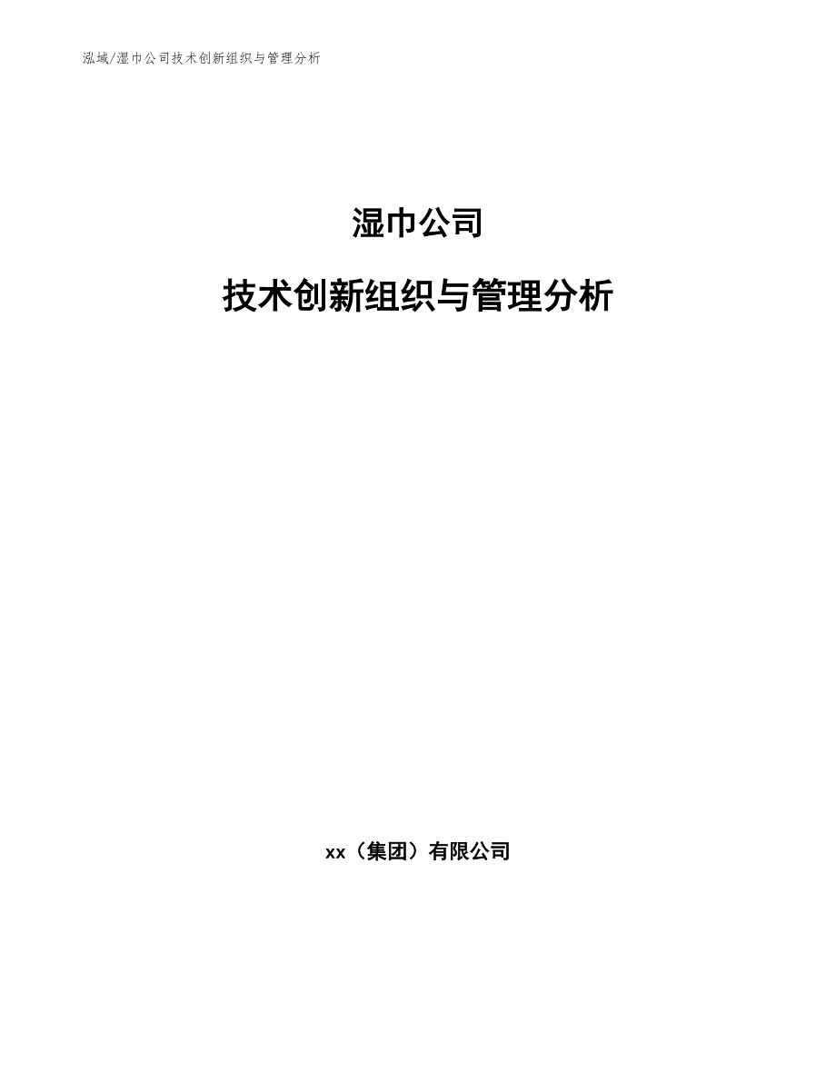 湿巾公司技术创新组织与管理分析（范文）_第1页