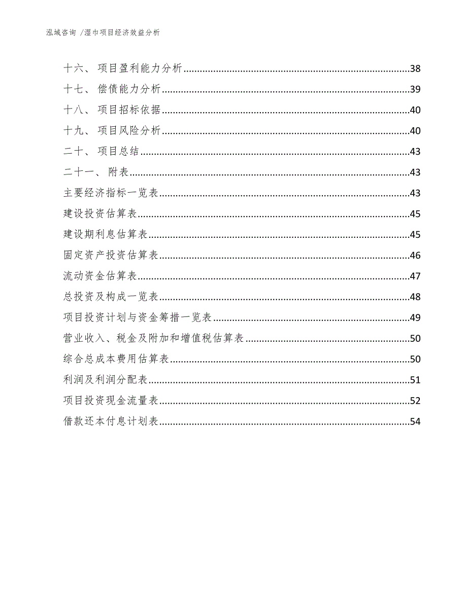 湿巾项目经济效益分析_第2页