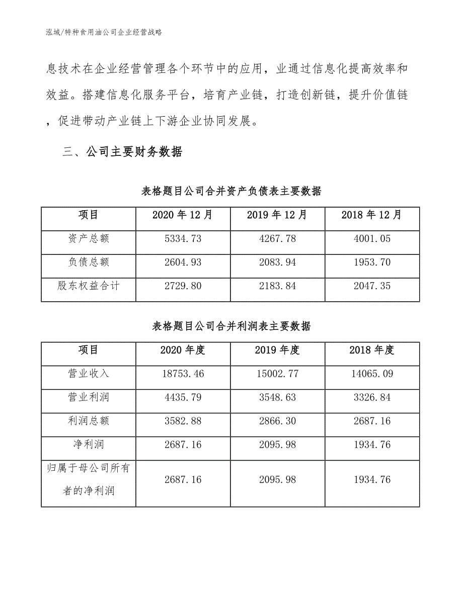 特种食用油公司企业经营战略_第5页