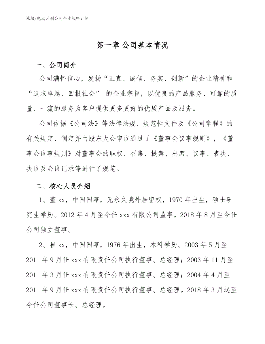 电动牙刷公司企业战略计划_第3页