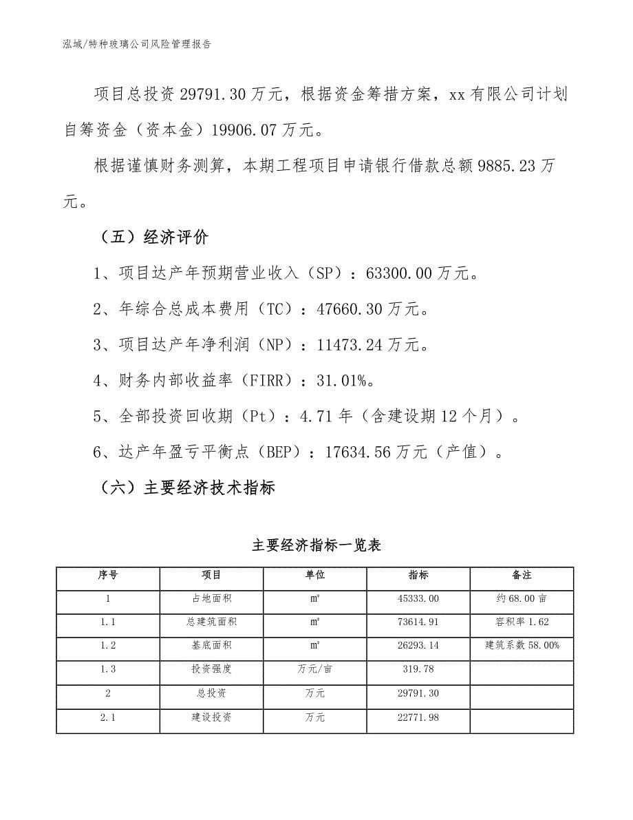 特种玻璃公司风险管理报告（范文）_第5页