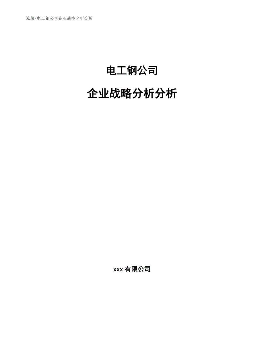 电工钢公司企业战略分析分析（参考）_第1页