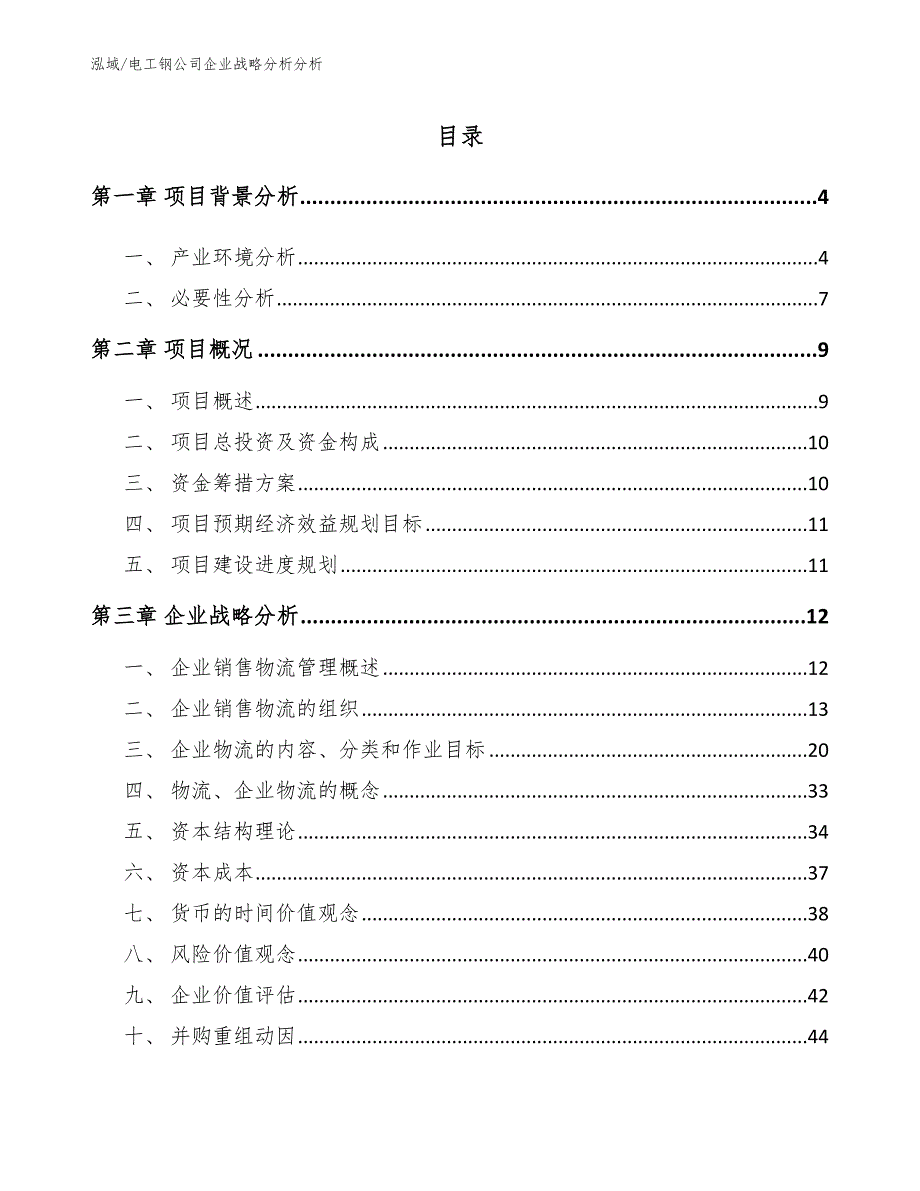 电工钢公司企业战略分析分析（参考）_第2页