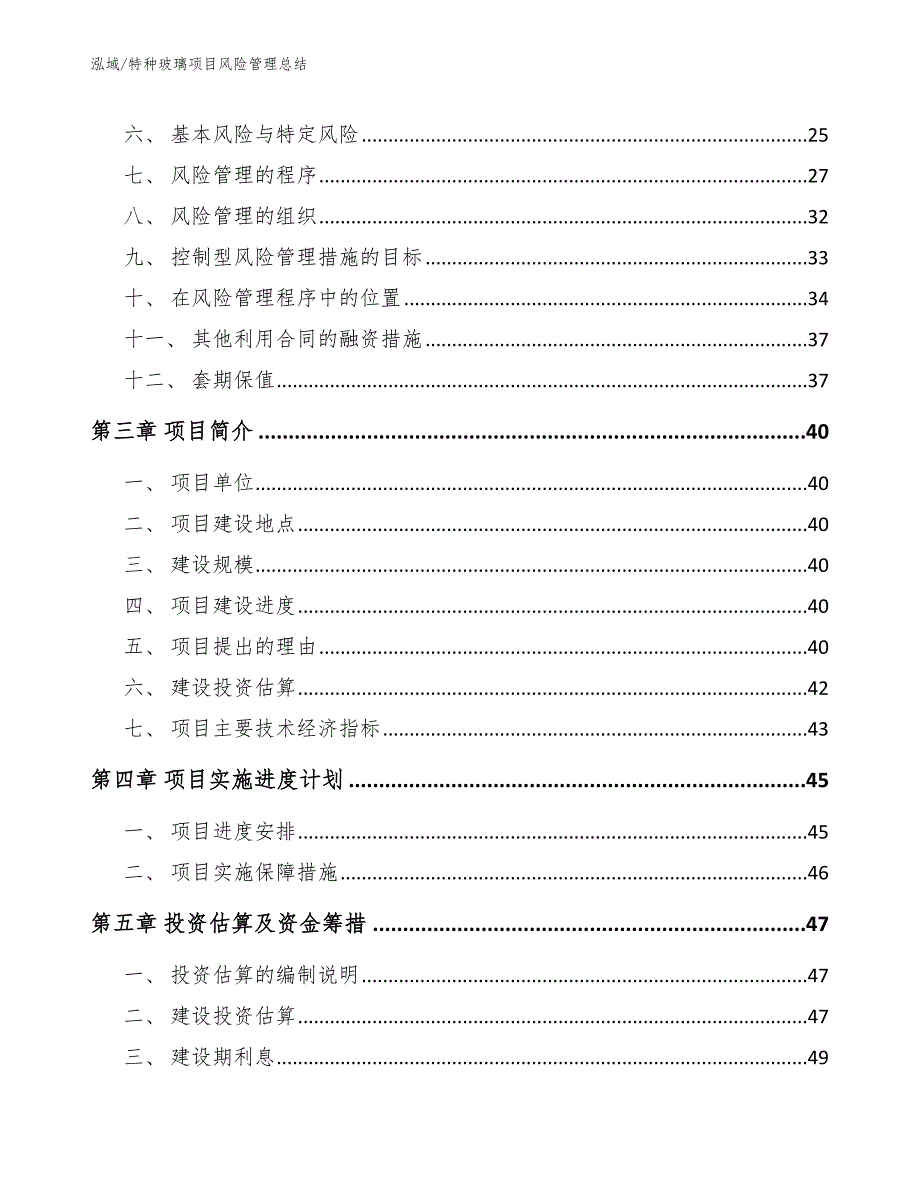 特种玻璃项目风险管理总结（范文）_第2页