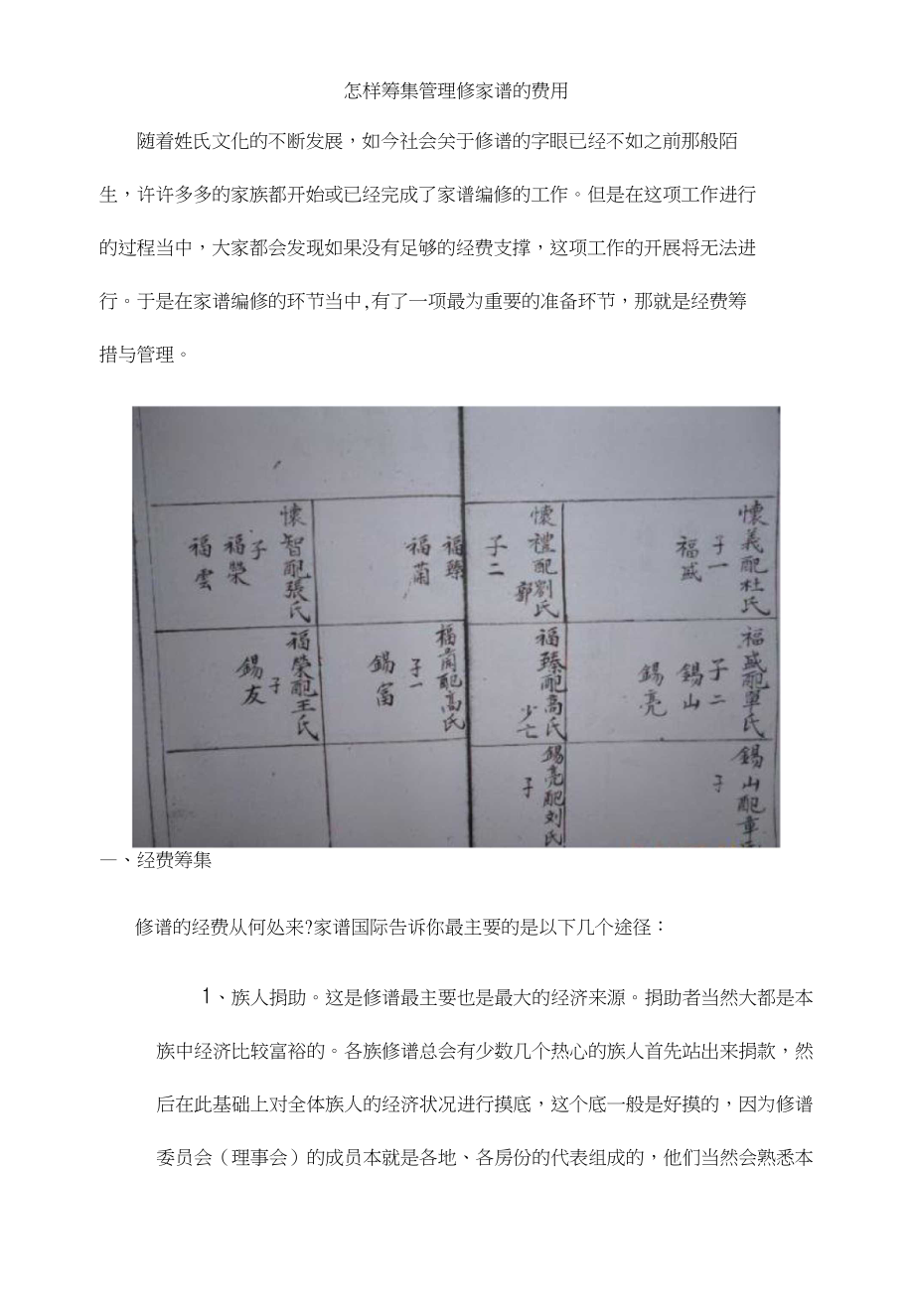 怎样筹集管理修家谱的费用_第1页