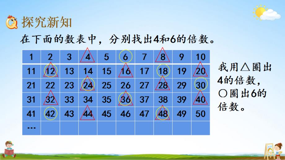 北京课改版五年级数学下册《3-9 公倍数及最小公倍数》课堂教学课件_第3页