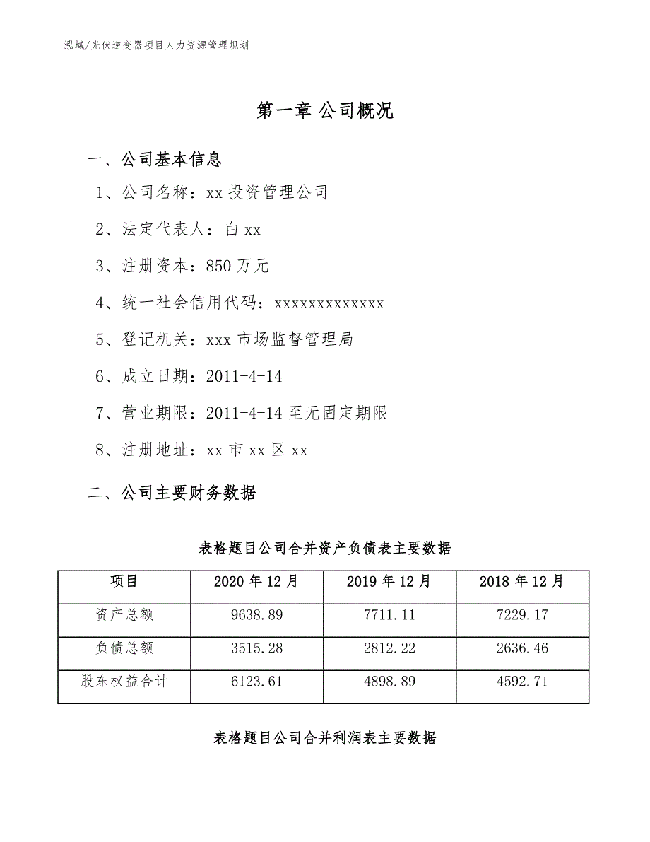 光伏逆变器项目人力资源管理规划_范文_第4页