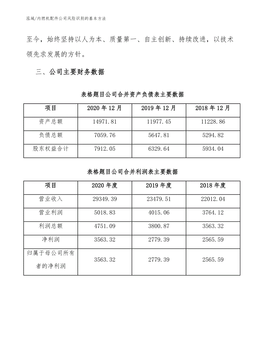 内燃机配件公司风险识别的基本方法（范文）_第4页