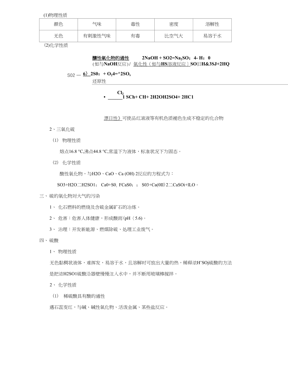 高考化学重难点手册之非金属及其化合物专题三硫及其化合物含解析_第2页