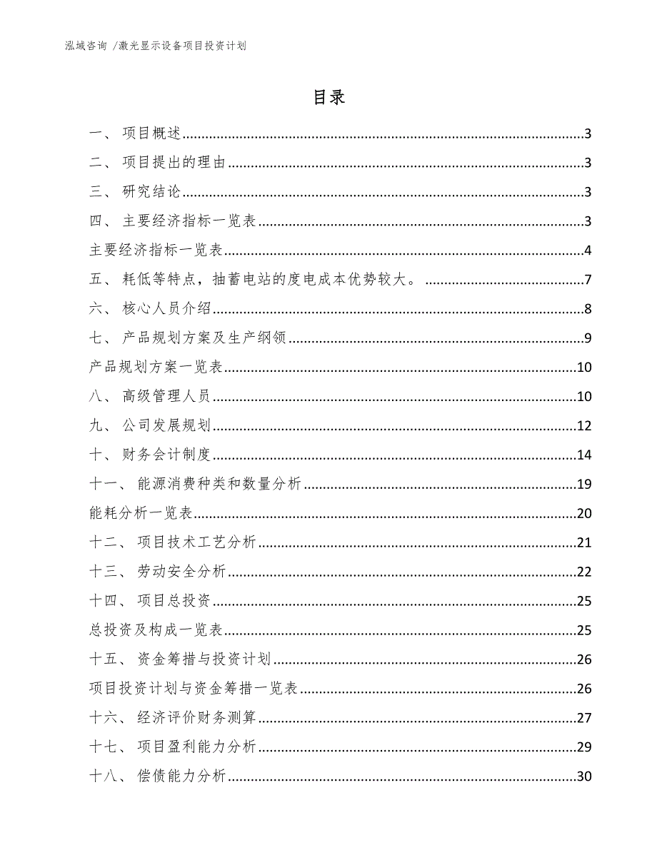 激光显示设备项目投资计划_第1页