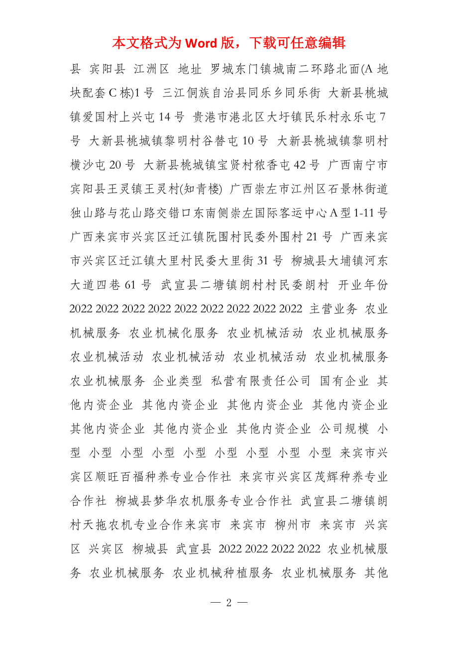 广西农机服务专业合作社名录2022版1554家_第2页