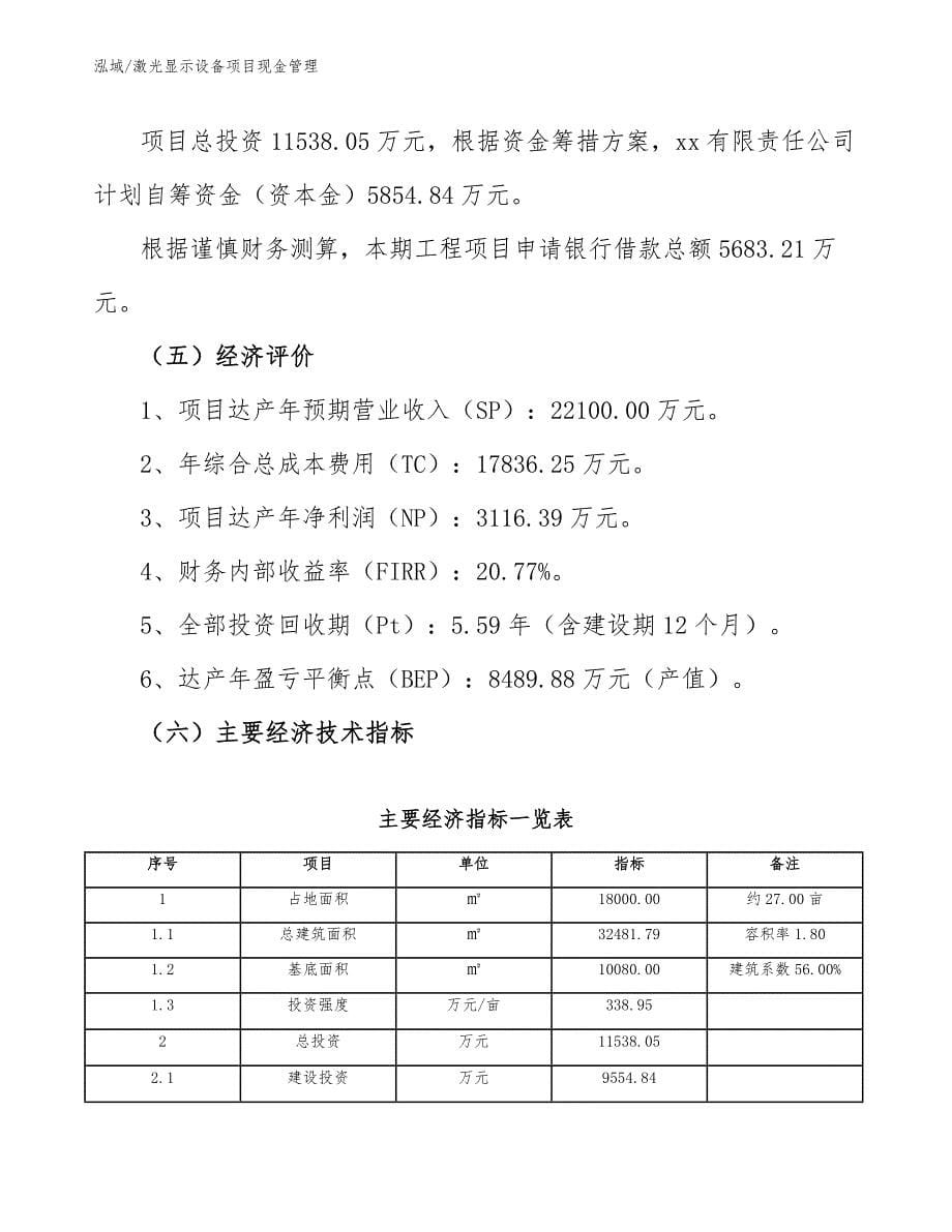 激光显示设备项目现金管理_范文_第5页