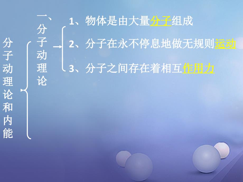 九年级物理上册1《分子动理论与内能》复习ppt课件_第2页