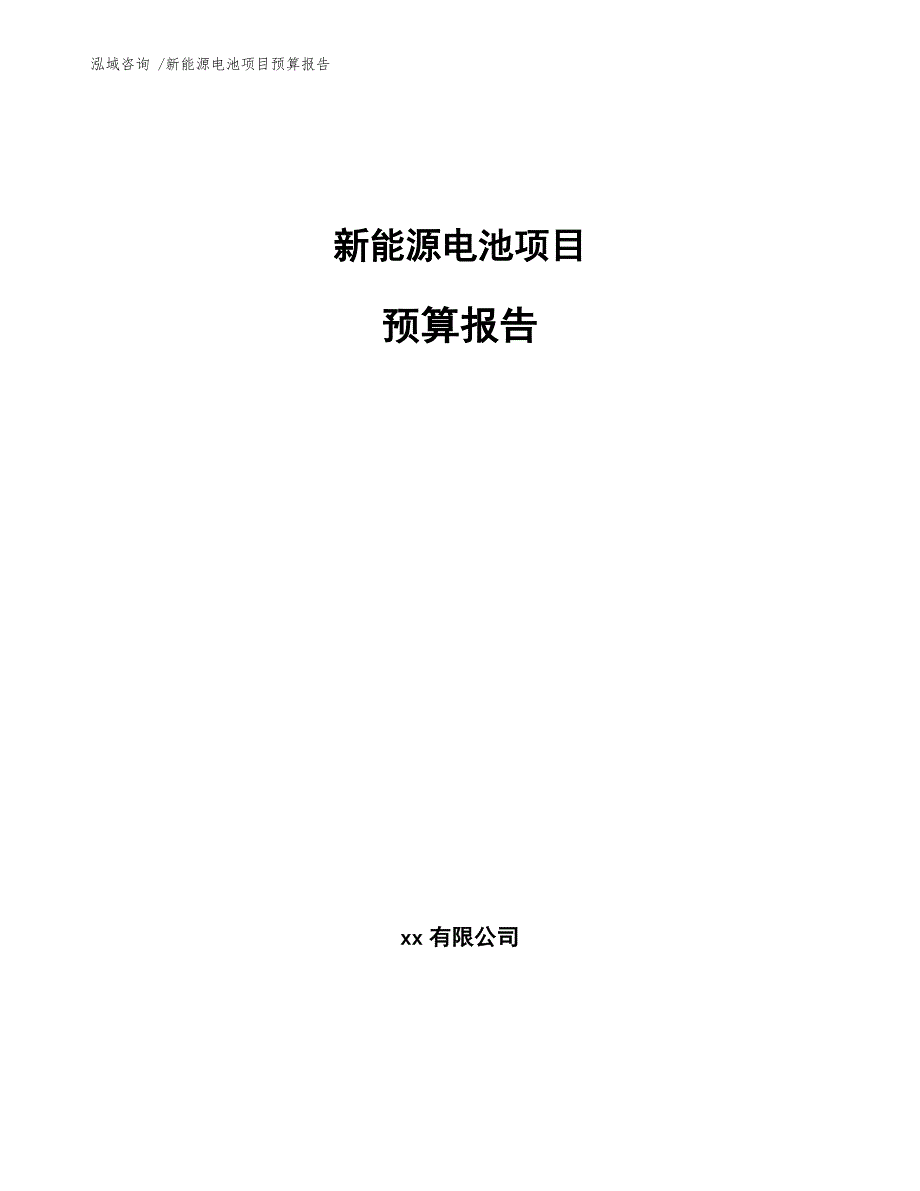 新能源电池项目预算报告_第1页