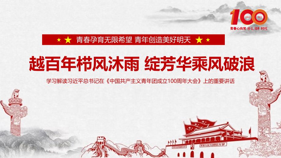 详解庆祝中国共青团成立百年大会班会党课学习PPT_第1页