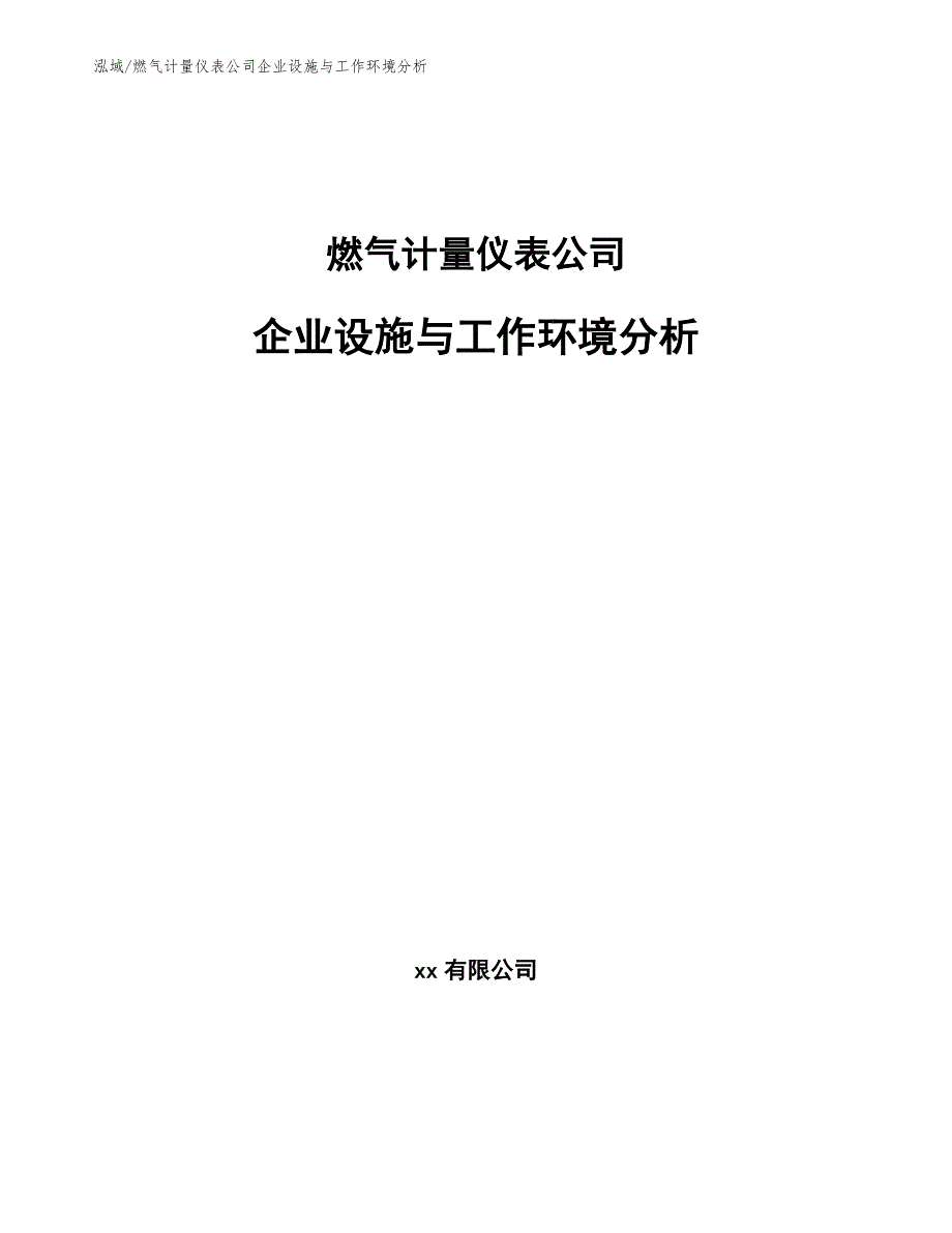 燃气计量仪表公司企业设施与工作环境分析（参考）_第1页