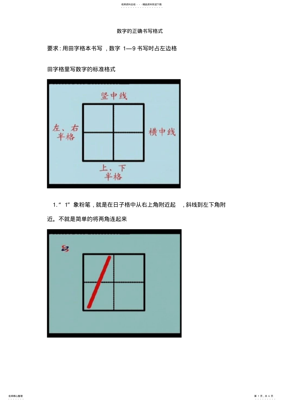 2022年数字的正确书写格式_第1页