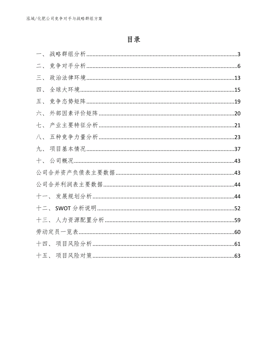 化肥公司竞争对手与战略群组方案_参考_第2页