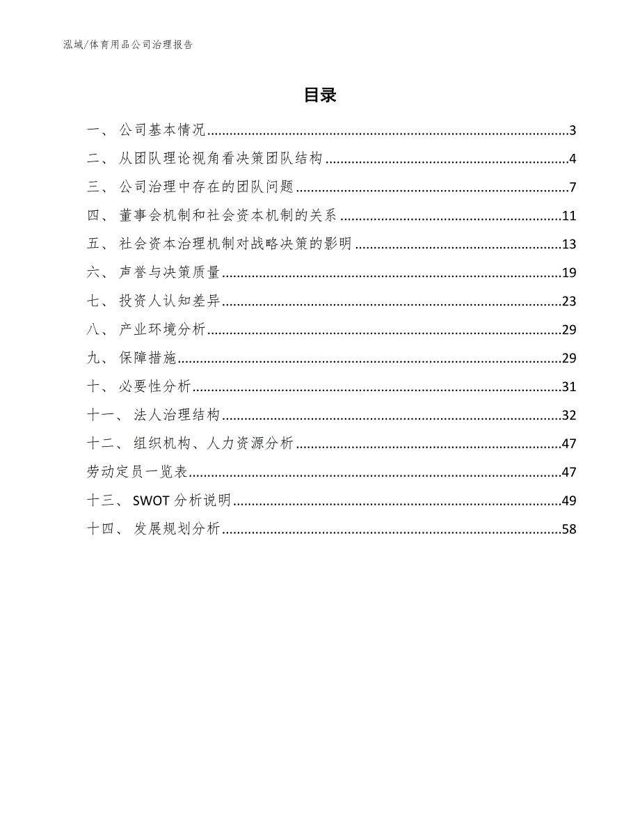 体育用品公司治理报告【范文】_第2页