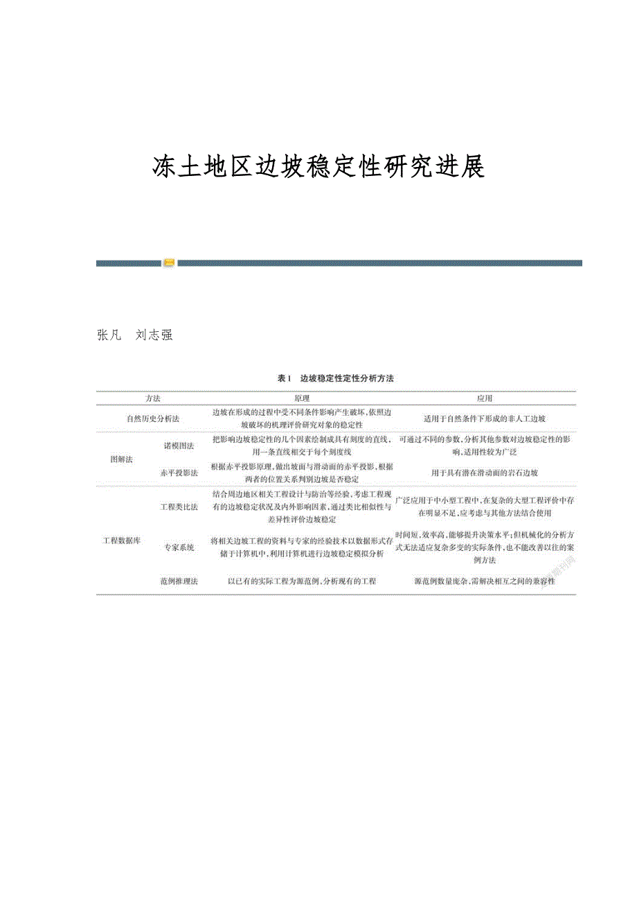 冻土地区边坡稳定性研究进展_第1页