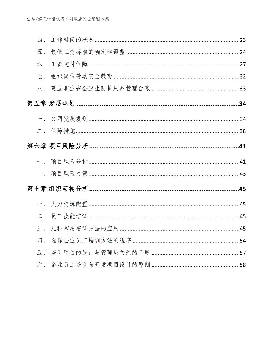 燃气计量仪表公司职业安全管理方案（参考）_第3页