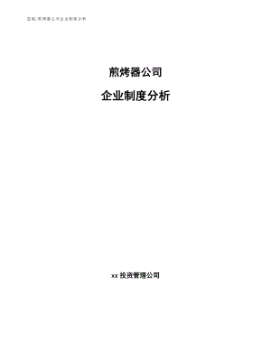 煎烤器公司企业制度分析_参考